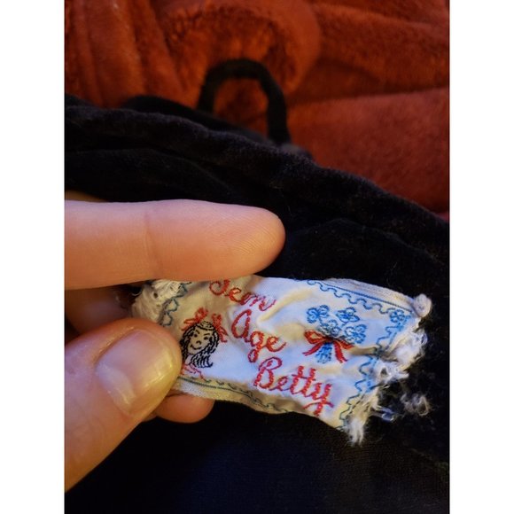 50s Black Velvet Party Dress - Picture 4 of 5